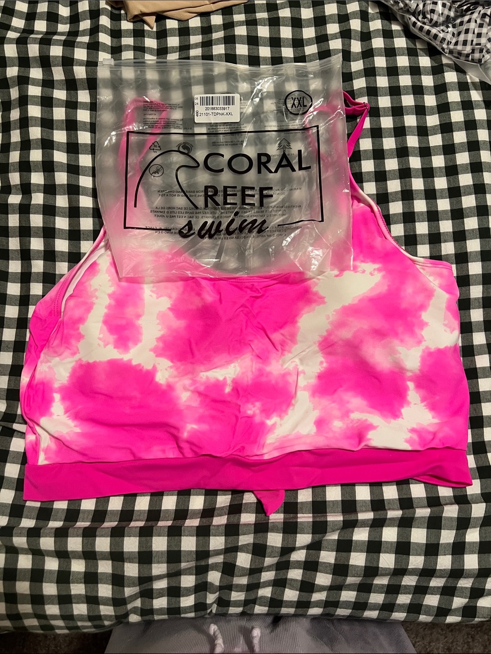 Coral Reef Women's Pink Tie-Dye Swim Top